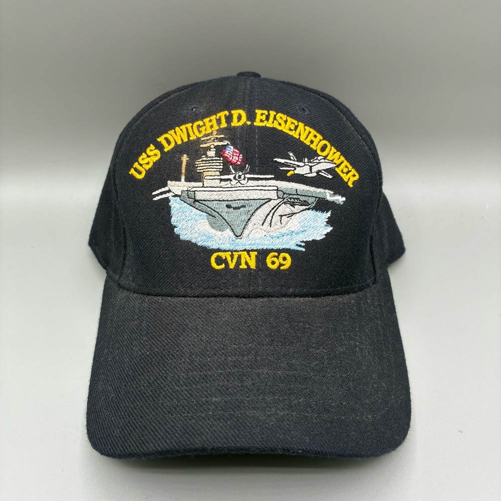 Vintage USS Dwight D Eisenhower CVN 69 The Corps USN Navy Black Hat